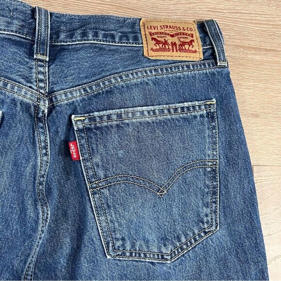 Levi’s Low Pro Straight Medium Wash Distressed Boyfriend Jeans 29 - Picture 7 of 9